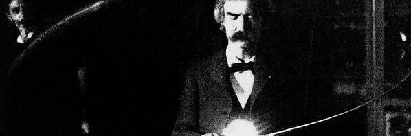 RT @HistoryInPics: Mark Twain in Nikola Tesla’s la…