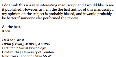 RT @DrKeonWest: Well, this is the strangest e-mail…