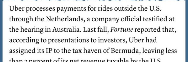 RT @davidsirota: Uber assigns “its IP to Bermuda,…