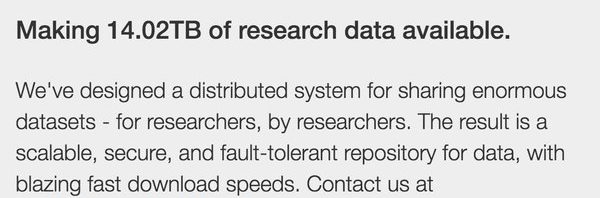 RT @samim: Academic Torrents: “Making 14.02TB of r…