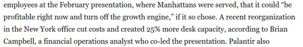 also apparently: “improvement in desk capacity” is…