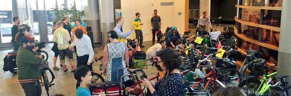 RT @seabikeblog: City Hall filling up with bikes….
