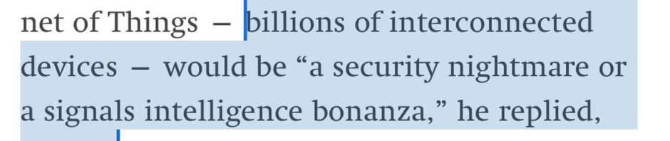 RT @internetofshit: Yuuuuup. The NSA loves your sm…