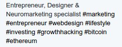 This is a bio that just *screams* trustworthiness,…